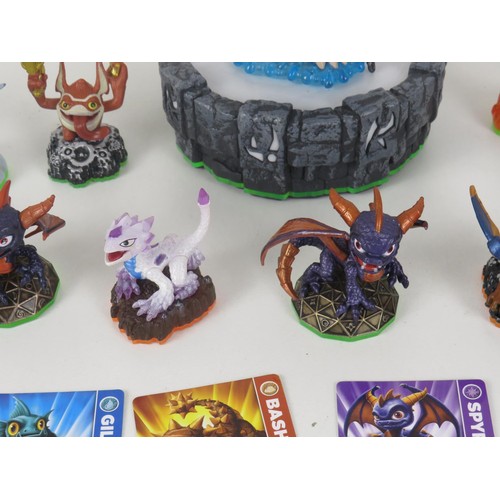 103 - SKYLANDER FIGURES INCLUDING RARE TRIGGER HAPPY AND CARDS