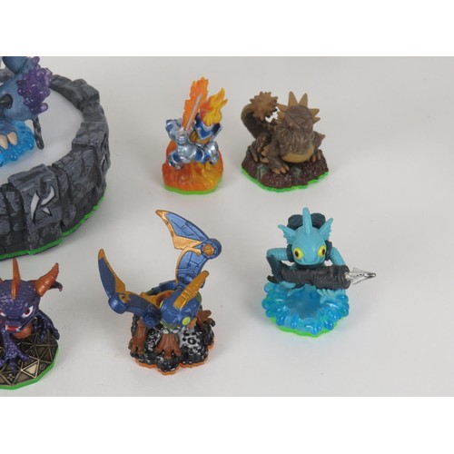 103 - SKYLANDER FIGURES INCLUDING RARE TRIGGER HAPPY AND CARDS