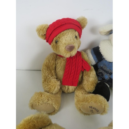 110 - BOX OF TEDDYS FRAZER HAMLEY ETC