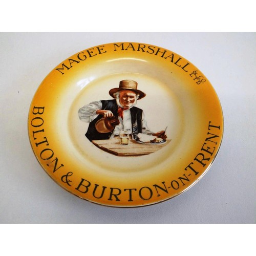 308 - 1930's WHISKY ADVERTISING ASHTRAY - MAGEE MARSHALL & Co Ltd, BOLTON & BURTON-ON-TRENT by CORFIELD & ... 