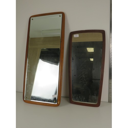 244 - TWO TEAK HALL MIRRORS