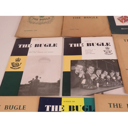 268 - TEN VARIOUS COPIES OF THE BUGLE, JOURNAL OF THE KINGS OWN YORKSHIRE LIGHT INFANTRY DATING BETWEEN 19... 