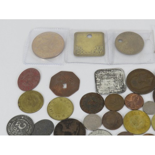 100 - OVER 50 OLD TOKENS AND COINS