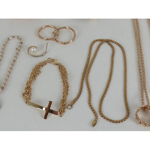 326 - ROSE GOLD PLATED JEWELLEY INCLUDING BRONZE MILOR ITALY ETC