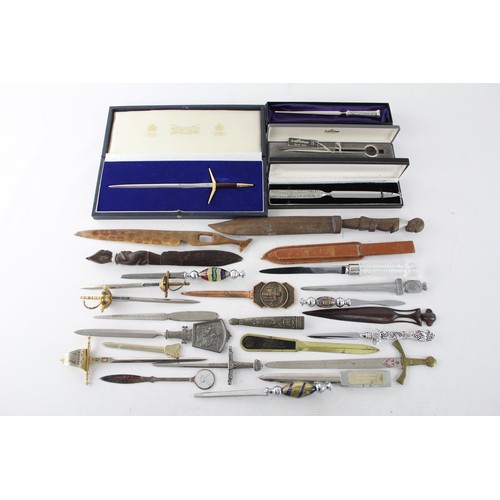 475 - Job Lot Of Assorted Vintage LETTER OPENERS Inc Boxed Wilkinson Sword, Lerche Etc