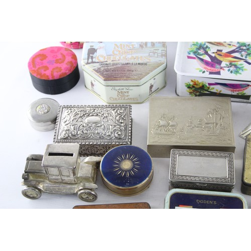 515 - Job Lot Of Assorted BOXES Inc Advertising Tins, Silver Plate Etc