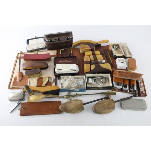 519 - Job Lot Assorted Vintage GENTLEMENS GROOMING Inc Clippers, Brush, Razor