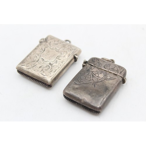 533 - 2 x Antique Hallmarked .925 STERLING SILVER Vesta / Match Cases (25g)