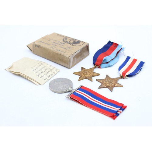 581 - WW2 Boxed Army Medal Group Inc France & Germany Star, Etc