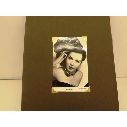 54 - ALBUM OF POSTCARDS- MOSTLY FAMOUS PERSONALITIES INCLUDES DORIS DAY, TONY MARTIN ETC