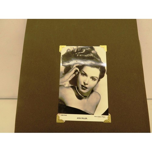 54 - ALBUM OF POSTCARDS- MOSTLY FAMOUS PERSONALITIES INCLUDES DORIS DAY, TONY MARTIN ETC