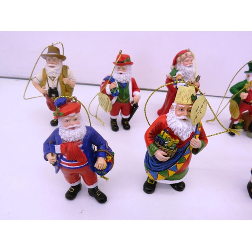 58 - 13 x  BOXED DANBURY MINT CHRISTMAS SANTA ORNAMENTS