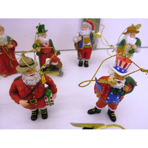 58 - 13 x  BOXED DANBURY MINT CHRISTMAS SANTA ORNAMENTS