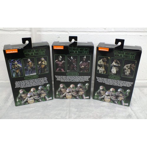 50 - 3 x NECA - TEENAGE MUTANT NINJA TURTLES FIGURES - SHREDDER, SPLINTER & DONATELLO - BRAND NEW