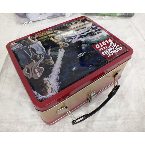 50B - 6 x METAL LUNCH BOX TINS - 1 BACK TO THE FUTURE & 5 GHOSTBUSTERS