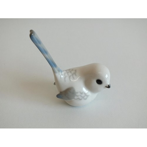 Russian Azure Tit Porcelain Bird Figurine 3x3.5