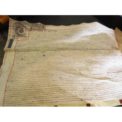 312 - 4 x LARGE INDENTURES DATED 1700'S