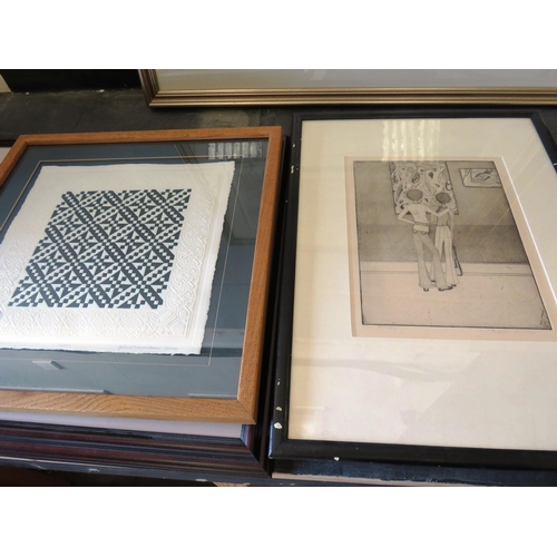 321 - 6 x LARGE FRAMED ASSORTED PICTURES INCLUDES LTD EDITION ST JOSEPHS UNIVERSITY, SIGNED PENCIL DRAWING... 