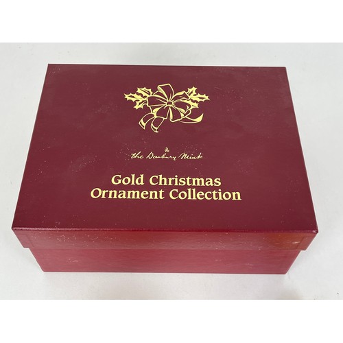 60 - 12 x DANBURY MINT GOLD CHRISTMAS ORNAMENT COLLECTION - BOXED