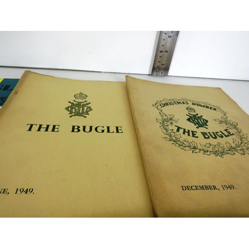 131 - 10 x COPIES OF THE BUGLE- JOURNAL OF THE KINGS OWN YORKSHIRE LIGHT INFANTRY - DATING FROM 1949-1968