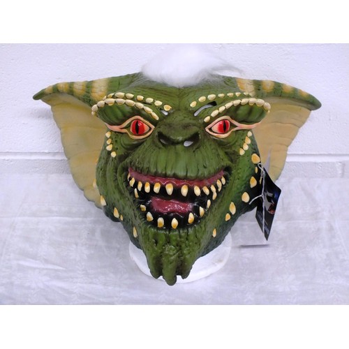 15 - Gremlins Stripe Mask Halloween (1984) Evil Horror Mogwai Creature Latex Mohawk - New with Labels