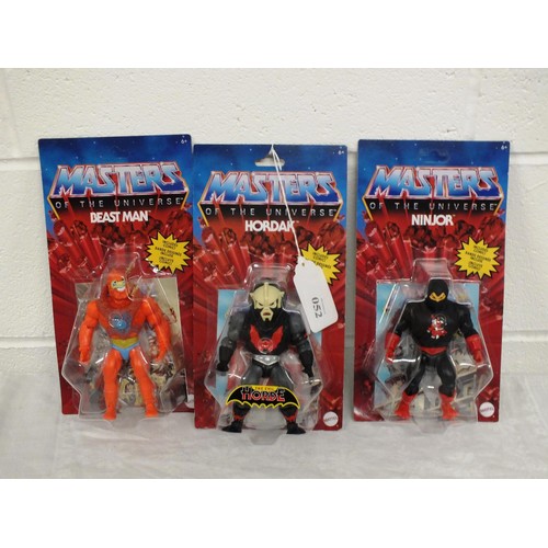 52 - 3 x MASTERS OF THE UNIVERSE FIGURES - BEAST MAN, HORDAK & NINJOR all new in packets