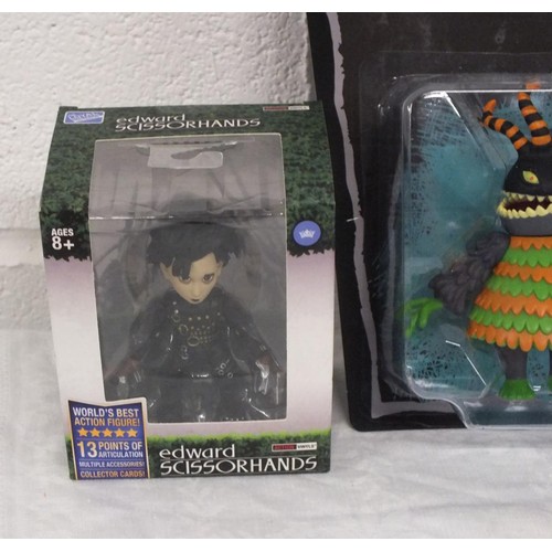 168 - 3 x TIM BURTONS COLLECTABLES - NIGHTMARE BEFORE CHRISTMAS HARLEQUIN DEMON, DICE SET & EDWARD SCISSOR... 