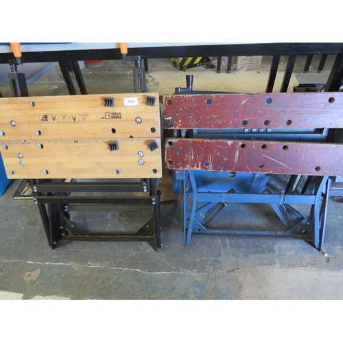 316 - FORGE STEEL WORK BENCH AND ONE OTHER