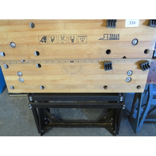 316 - FORGE STEEL WORK BENCH AND ONE OTHER