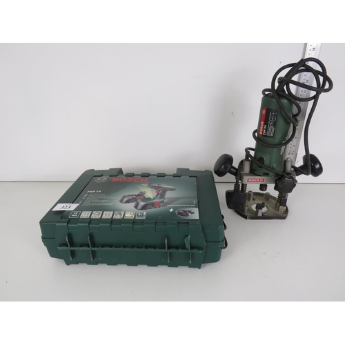 323 - BOSCH PSR18 CORDLESS DRILL AND BOSCH POF52 ROUTER