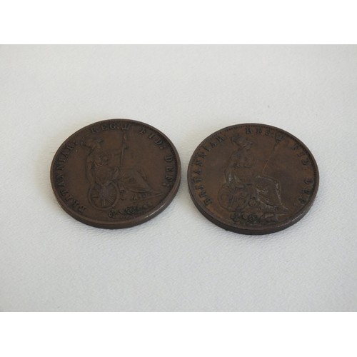 62 - 2 x HALFPENNIES 1854, 1858 BOTH GVF