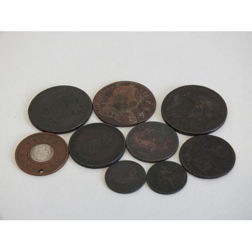 68 - 9 x EARLY COPPER COINS