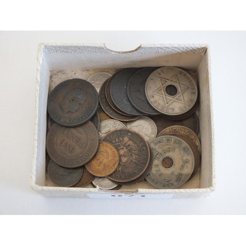 71 - BOX OF FOREIGN COINS SOME PRE 1900