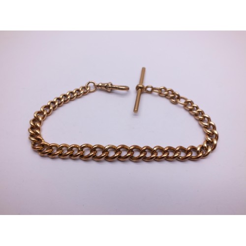 94 - 9ct GOLD ALBERT CHAIN BRACELET FITS SIZE 7.5