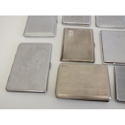 574 - 18 x Assorted Vintage TOBACCIANA Cigarette Cases Inc Silver Plate Etc