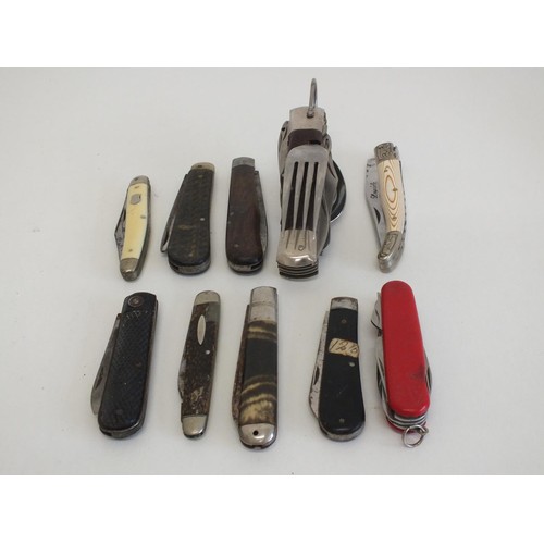 575 - 10 x Vintage Assorted Pocket & Pen KNIVES