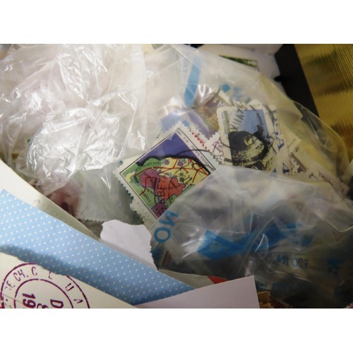 106 - BOX OF ASSORTED STAMPS