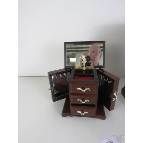 108 - 2 x VINTAGE JEWELLERY BOXES AND CONTENTS