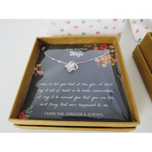 117 - 3 x 925 SILVER ANALYSIS LOVE NECKLACES