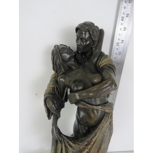 119 - LARGE BRONZED LOVERS ORNAMENT