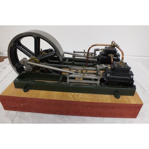 33 - A WELL ENGINEERED MODEL STUART TWIN VICTORIA HORIZONTAL MILL ENGINE - WITH ASSEMBLY INSTRUCTIONS