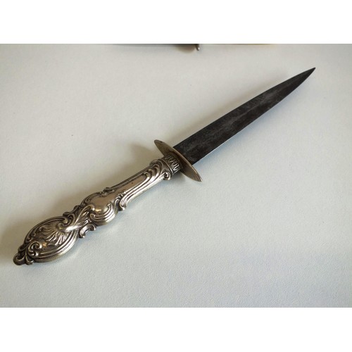 54 - 2 x OLD KNIVES ONE A 'REVENGE DAGGER' ENGRAVED 