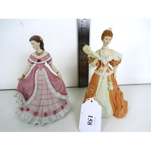 2 WEDGEWOOD FIGURINES - SILVER JUBILEE & THE ROYAL WEDDING