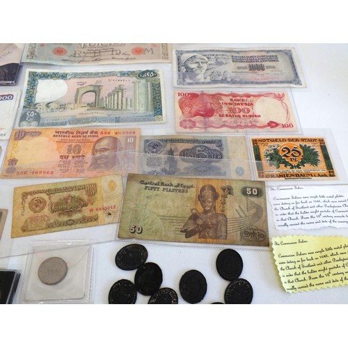 71 - 12 x OLD VICTORIAN LEAD CHURCH TOKENS, OTHER COINS AND NOTES