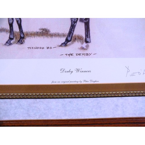 59 - THE DERBY- DERBY WINNERS FRAMED PRINT - FROM ORIGINAL PAINTING BY PETER DEIGHAN 188 OF 500