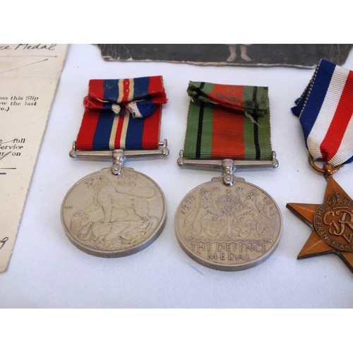 92 - WWII FLIGHT LIEUTENANTS MEDALS, DOG TAGS AND BADGE WITH PHOTOS