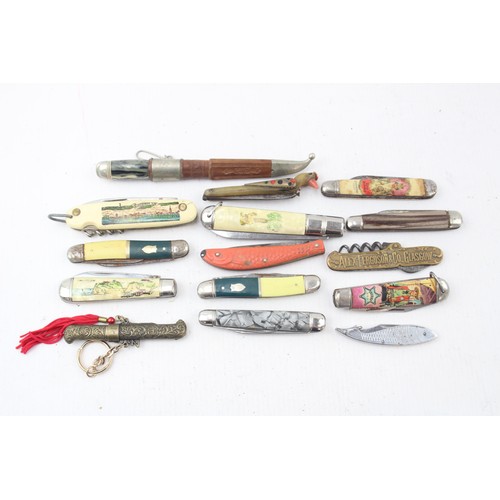 530 - 15 x Antique / Vintage Assorted Novelty Pocket KNIVES Inc Fish Knife Etc