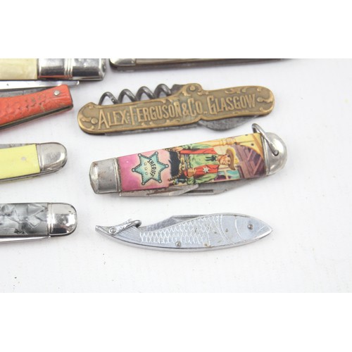 530 - 15 x Antique / Vintage Assorted Novelty Pocket KNIVES Inc Fish Knife Etc