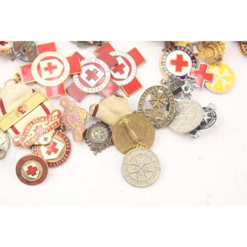 539 - Job Lot British Red Cross & Order of St John Medals & Badges Inc For Merit, Etc