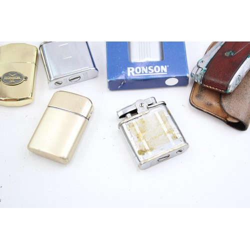 535 - 15 x Assorted Vintage RONSON Cigarette LIGHTERS Inc Turbo, Typhoon, Whirlwind